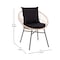 Flash Furniture 3PC Tan Rattan Set-Side Table-Black Cushions TW-VN017-18-TAN-BK-GG - alternate 6